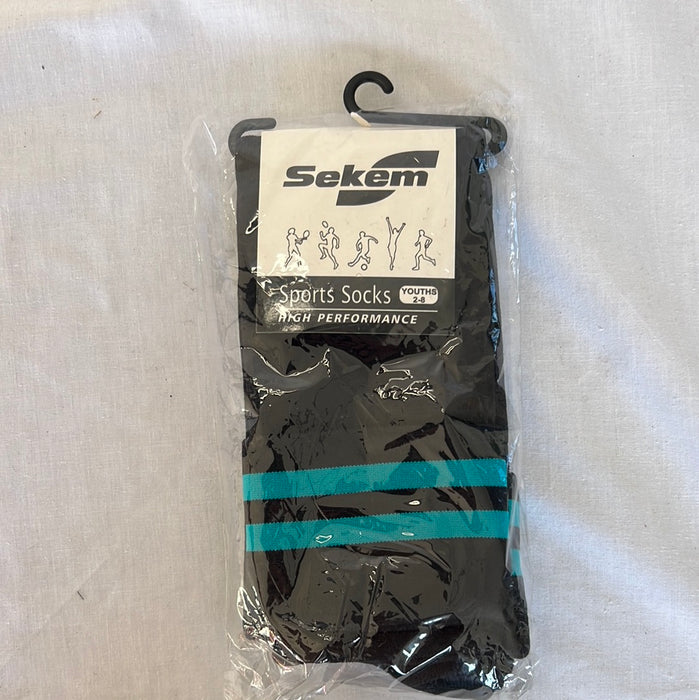 Sekem Sports socks Black green stripes
